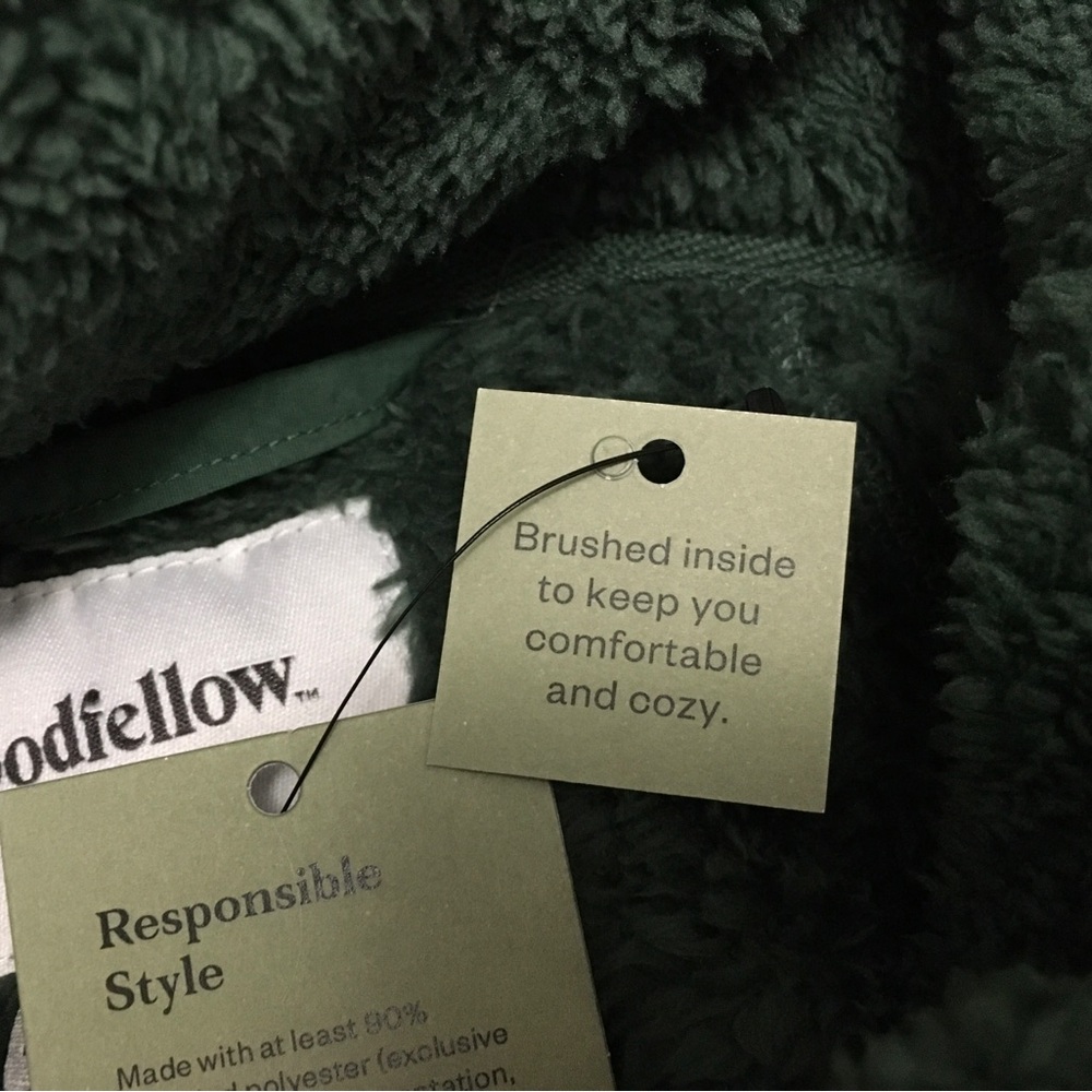 Goodfellow & Co. Mens Size M Green Soft Fleece Full Zip Jacket Pockets - Picture 4 of 7